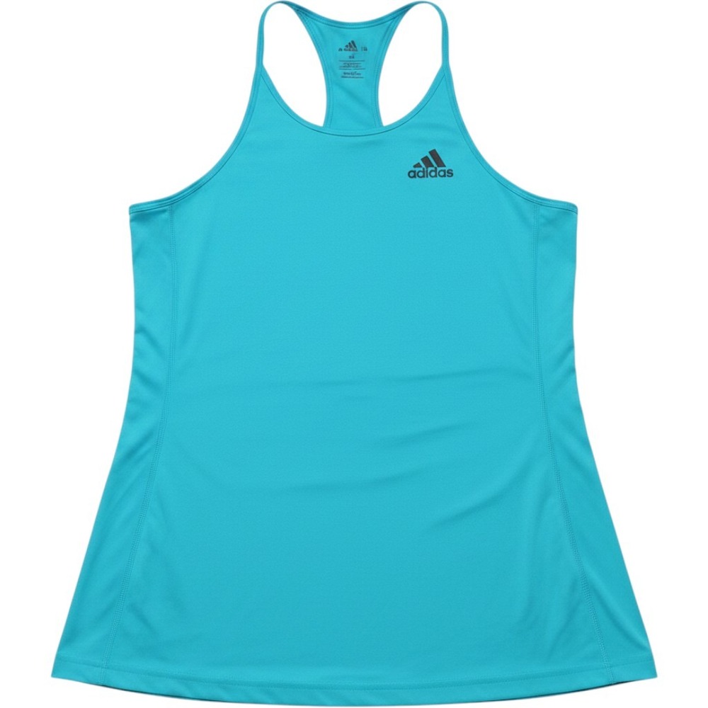 Adidas Tank Top Womens Medium Teal Excellent Climalite Racerback 3-Stripe Gym